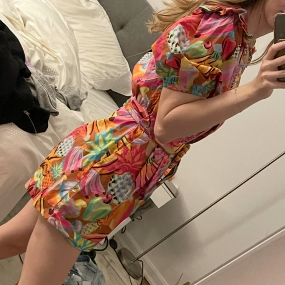 FARM Rio Colorful Puff Sleeve Romper - Picture 3 of 4